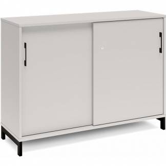 Kontorskab DNA, 1200x890 mm, Lys grå/Sort, skydedør 2A4