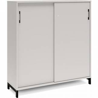 Kontorskab DNA, 1200x1275 mm, Lys grå/Sort, skydedør 3A4