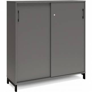 Kontorskab DNA, 1200x1275 mm, Antracit/Sort, skyded&oslash;r 3A4