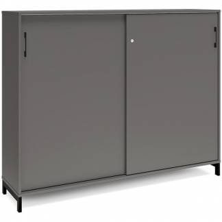 Kontorskab DNA, 1600x1275 mm, Antracit/Sort, skyded&oslash;r 3A4