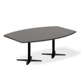 Konferencebord DNA, Antracit 2000x1200 mm b&aring;dformet, Sort understel