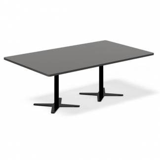 Konferencebord DNA, Antracit 2000x1200 mm rektangul&aelig;rt, Sort understel