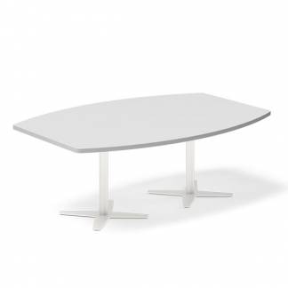 Konferencebord DNA, Lysgr&aring; 2000x1200 mm b&aring;dformet, Hvid understel