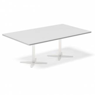 Konferencebord DNA, Lysgr&aring; 2000x1200 mm rektangul&aelig;rt, Hvid understel