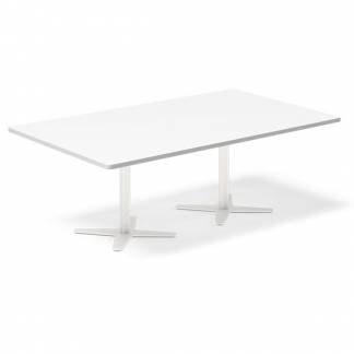 Konferencebord DNA, Hvid 2000x1200 mm rektangulært, Hvid understel