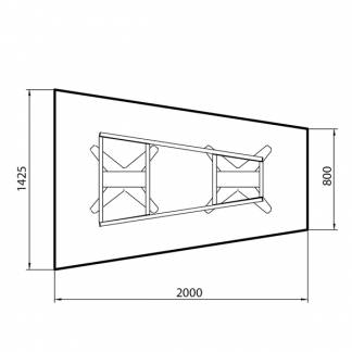 Konferencebord DNA, Hvid 2000x1425 mm trapezformet, Hvid understel