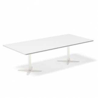 Konferencebord DNA, Hvid 2600x1200 mm rektangul&aelig;rt, Hvid understel