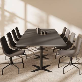 Konferencebord DNA, Antracit 3200x1200 mm rektangulært, Sort understel