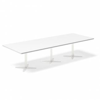 Konferencebord DNA, Hvid 3200x1200 mm rektangul&aelig;rt, Hvid understel