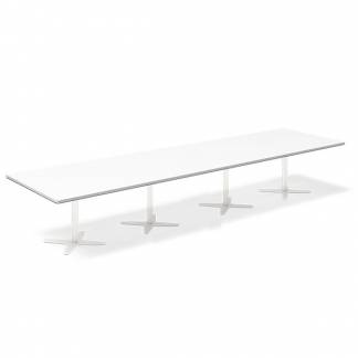 Konferencebord DNA, Hvid 4400x1200 mm rektangul&aelig;rt, Hvid understel
