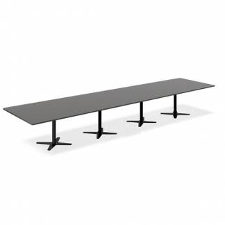 Konferencebord DNA, Antracit 5000x1200 mm rektangul&aelig;rt, Sort understel