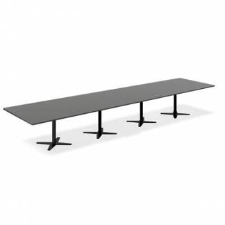 Konferencebord DNA, Antracit 5000x1200 mm rektangul&aelig;rt, Sort understel
