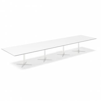 Konferencebord DNA, Hvid 5000x1200 mm rektangulært, Hvid understel