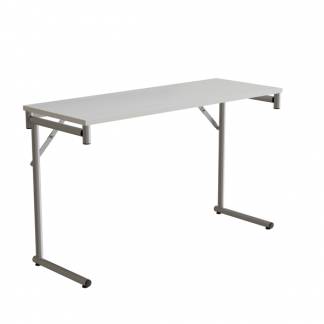 Klapbord Silhuett 1200x450mm,Hvid laminat og alugråt stel