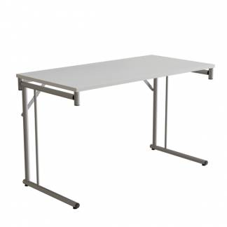 Klapbord Silhuett 1200x600mm,Hvid laminat og alugr&aring;t stel
