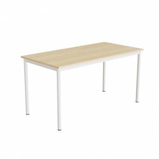 Bord Combi 200, 1400x700 mm Højde 720 mm Lyddæmpende birk laminat på hvidt understel