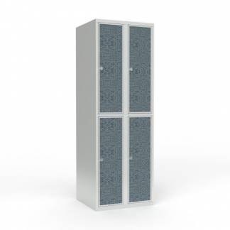 Skoleskab 2x300 Lige tag 2 rum i h&oslash;jden VirrVarr Black laminatd&oslash;r Greb for h&aelig;ngel&aring;s