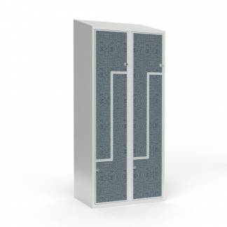 Skoleskab 2x400 Skr&aring;t tag, Z-d&oslash;r VirrVarr Black laminatd&oslash;r Greb for h&aelig;ngel&aring;s