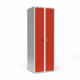 Dobbeltskab/parskab 300+300 mm Lige tag 2-s&oslash;jlet Parvis l&aring;s R&oslash;d d&oslash;r Greb for h&aelig;ngel&aring;s