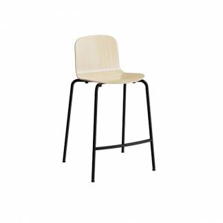 Barstol ADD Birk laminat, sorte ben, h&oslash;jde 620 mm