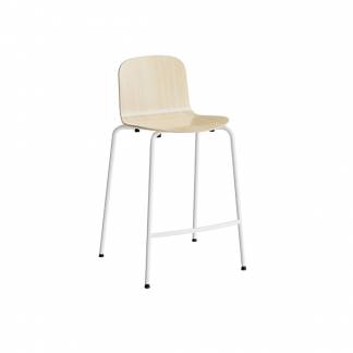 Barstol Add, Birk laminat, hvide ben