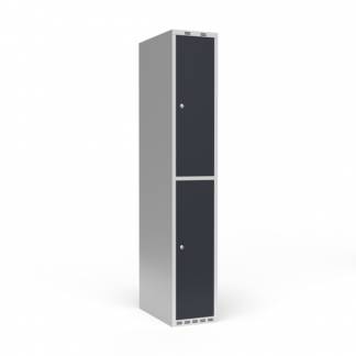 Garderobeskab 1x300 mm Lige tag 2 rum i højden Antracit dør Cylinderlås
