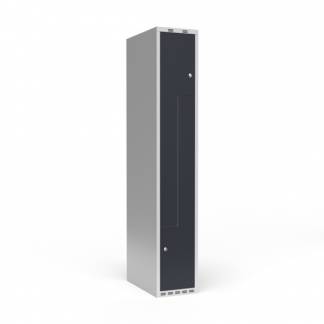 Garderobeskab 1x300 mm Lige tag 2-delt søjle Z-dør Antracit dør Cylinderlås