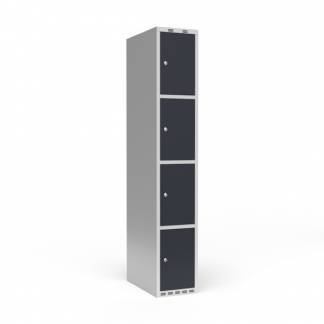 Garderobeskab 1x300 mm Lige tag 4 rum i højden Antracit dør Cylinderlås