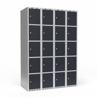 Garderobeskab 4x300 mm Lige tag 5 rum i h&oslash;jden Antracit d&oslash;r Cylinderl&aring;s