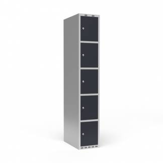 Garderobeskab 1x300 mm Lige tag 5 rum i højden Antracit dør Cylinderlås
