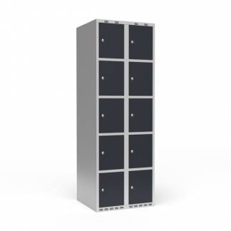 Garderobeskab 2x300 mm Lige tag 5 rum i højden Antracit dør Cylinderlås