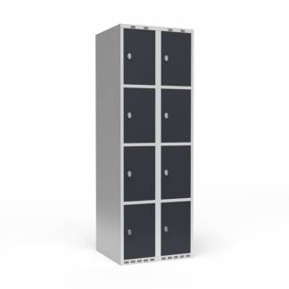 Garderobeskab 2x300 mm Lige tag 4 rum i højden Antracit dør Greb for hængelås
