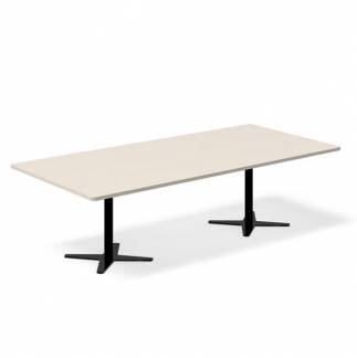 Konferencebord DNA, Birk 2600x1200 mm rektangul&aelig;rt, Sort understel