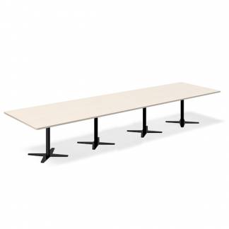 Konferencebord DNA, Birk 4400x1200 mm rektangul&aelig;rt, Sort understel