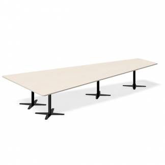 Konferencebord DNA, Birk 4400x2175 mm trapezformet, Sort understel