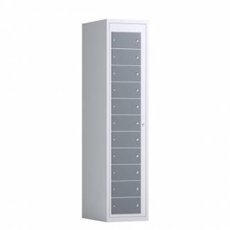 Tøjudleveringsskab 1x11 rum med lige tag og antracit døre med cylinderlås