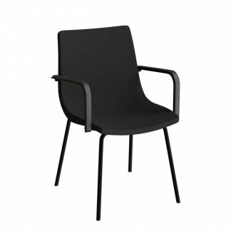 Stol Colt 10012 Med arml&aelig;n, sort tekstil, sort stel