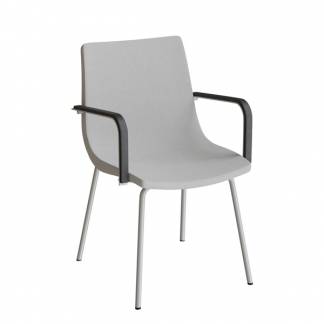 Stol Colt 10012 Med armlæn, alugrå tekstil, alugrå stel