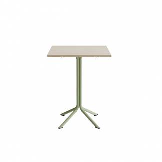 Bord Atlas 1133 700x700x900mm, Hvidpigmenteret eg med gr&oslash;nt understel