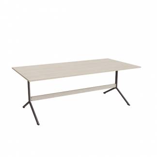 Bord Atlas 1134, 2000x1000mm, h&oslash;jde 720, eg h&oslash;jtrykslaminat, gr&aring;t stel