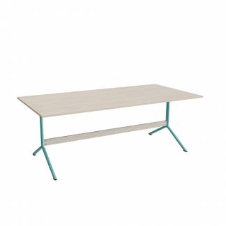 Bord Atlas 1134, 2000x1000mm, h&oslash;jde 720, eg h&oslash;jtrykslaminat, turkist stel