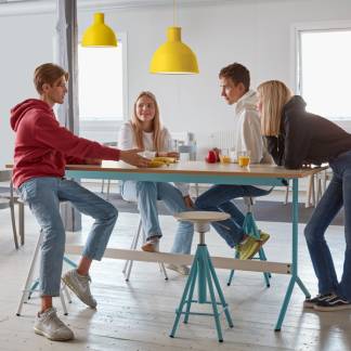 Bord Atlas 1134, 1800x900mm, h&oslash;jde 720, eg h&oslash;jtrykslaminat, gr&oslash;nt stel