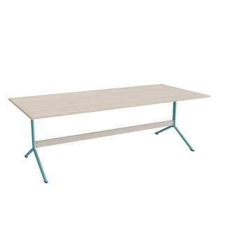 Bord Atlas 1134, 2200x1000mm, h&oslash;jde 720, eg h&oslash;jtrykslaminat, turkist stel