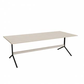 Bord Atlas 1134, 2200x1000mm, højde 720, eg højtrykslaminat, sortolivent stel