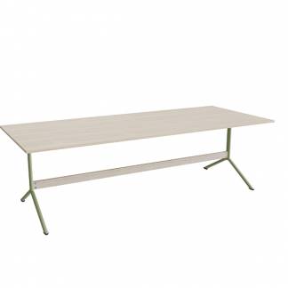 Bord Atlas 1134, 2400x1000mm, h&oslash;jde 720, eg h&oslash;jtrykslaminat, gr&oslash;nt stel