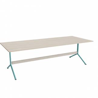 Bord Atlas 1134, 2400x1000mm, h&oslash;jde 720, eg h&oslash;jtrykslaminat, turkist stel