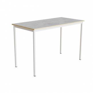 Bord Combi 200, 1400x700 mm H&oslash;jde 900 mm Lys gr&aring; linoleum p&aring; hvidt understel