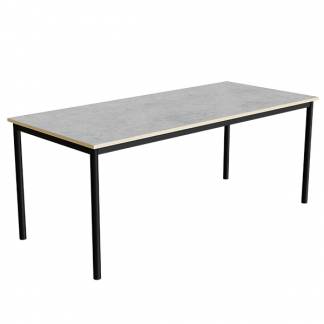 Bord Combi 200, 1800x800 mm Højde 720 mm Lys grå linoleum på sort stel
