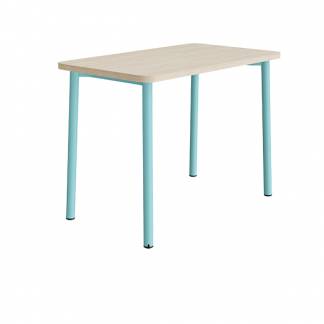 Bord Add 590, 1200x700 mm højde 900 mm med hvidpigmenteret eg, turkis stel