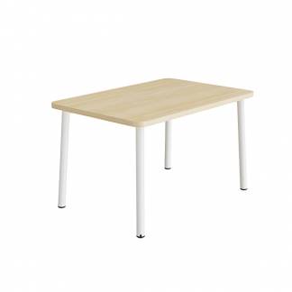 Bord Add 590, 1400x700 mm højde 720 mm med birk laminat, hvidt stel